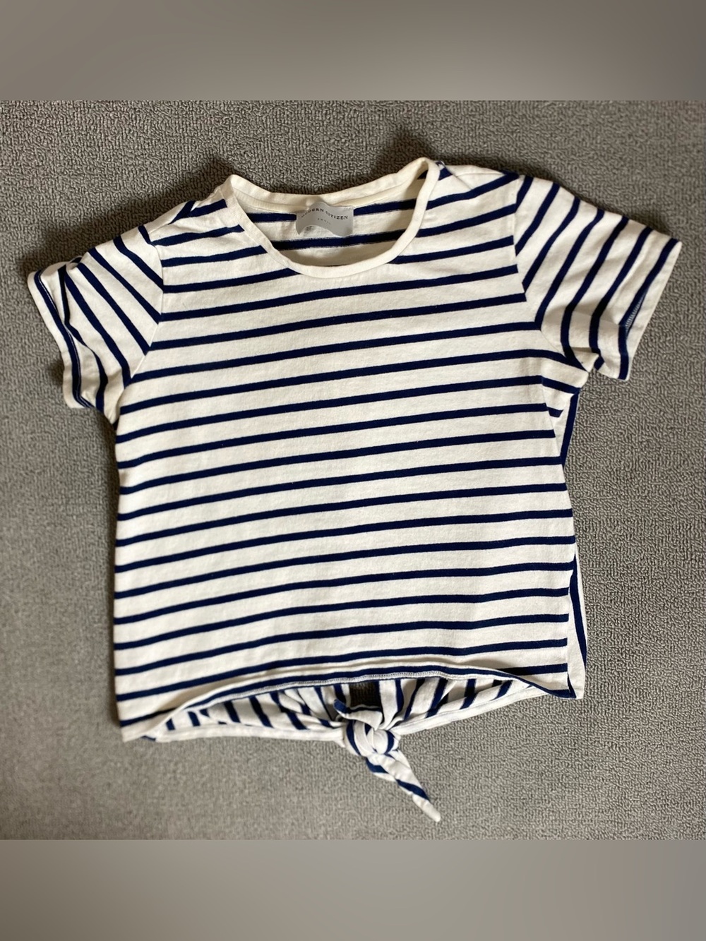 Modern Citizen Striped Back Tie-Knot Top- Cotton Contemporary Everyday
